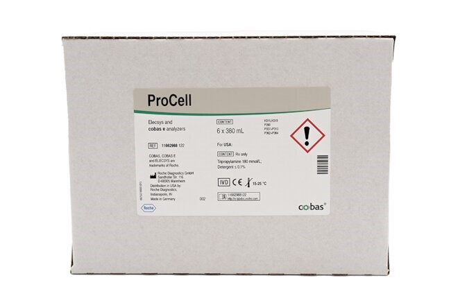 Системний розчин ProCell (ПроЦелл) для генерації електрохімічних сигналів, 6 × 380 мл (mL), для cobas e 411